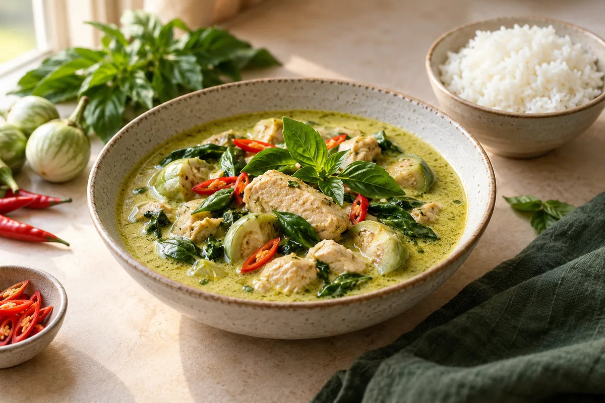 Thai Green Curry with Lobo Paste: Ingredients, Method and Common Mistakes — AI-generated serving illustration