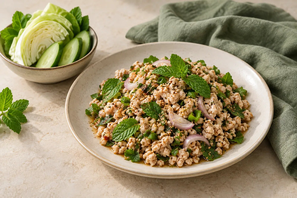 Laab vs Namtok: Two Ways to Use Lobo Seasoning Mix — AI-generated serving illustration