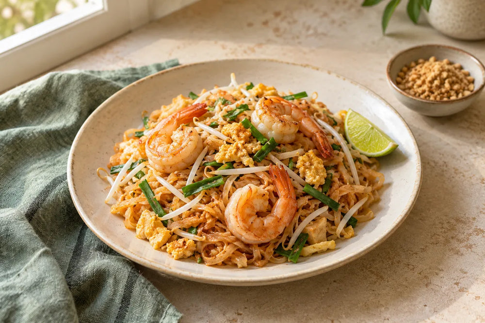 Pad Thai with Lobo Sauce: A Shopping List and Packet-Based Method — AI-generated serving illustration