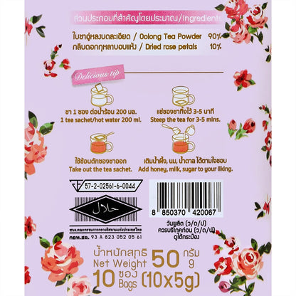 ChaTraMue Oolong Tea with Roses - 50 g (5 g × 10 sachets) - product image