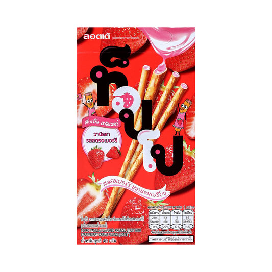 LOTTE Toppo Vanilla Flavored Pretzel Stick with Strawberry Cream Filling 40 g - product image 1