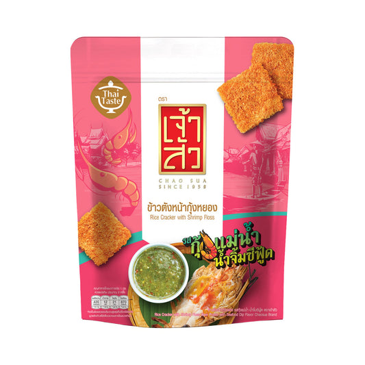 ChaOSua Rice Cracker with Shrimp Floss, River Prawn & Seafood Dip Flavor - 80 g - product image