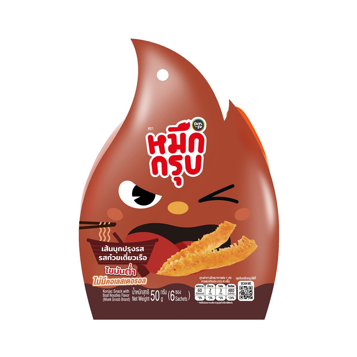 Sunsu Muek Groob Konjac Snack Boat Noodles - 50 g - product image